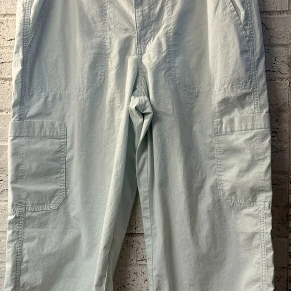 American Eagle Light /blue Cargo Capri Pants Size 12 Stretch Utility Y2K - Picture 3 of 13